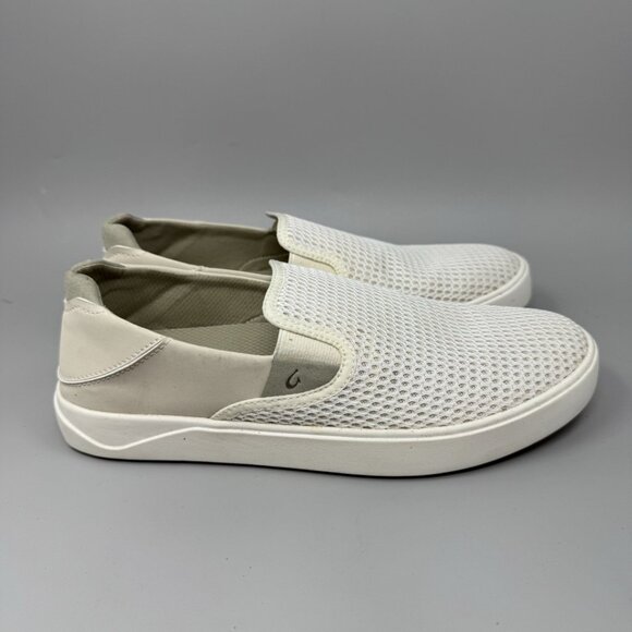 OluKai Lae Ahi Shoes Mens Size White Casual Slip On Low Top Sneakers
